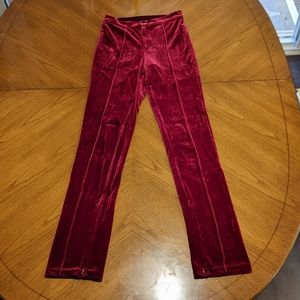 H&M Red Velvet Bootcut Party Pants in Size 6